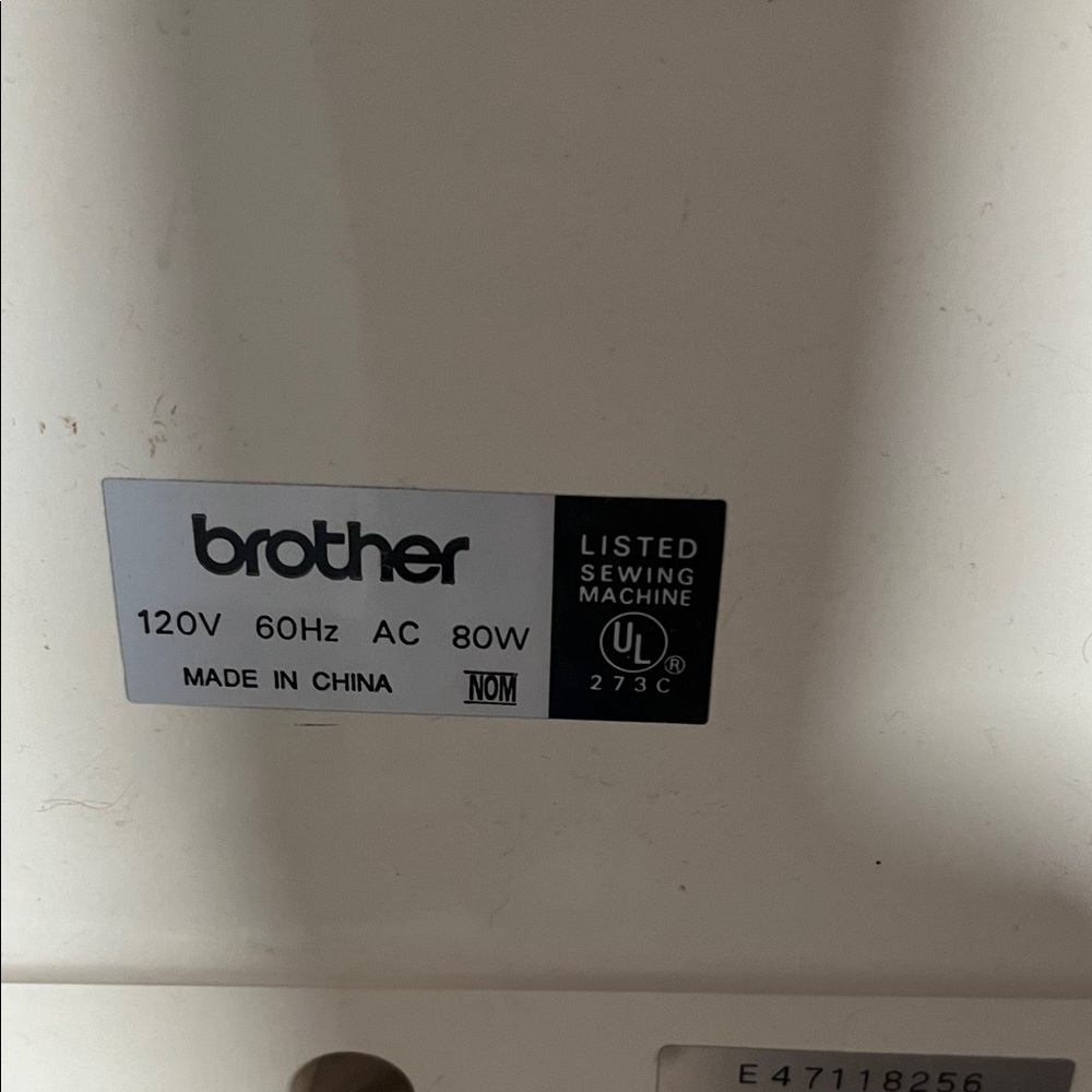 Brother White Sewing Machine Label - Picture 2 of 3